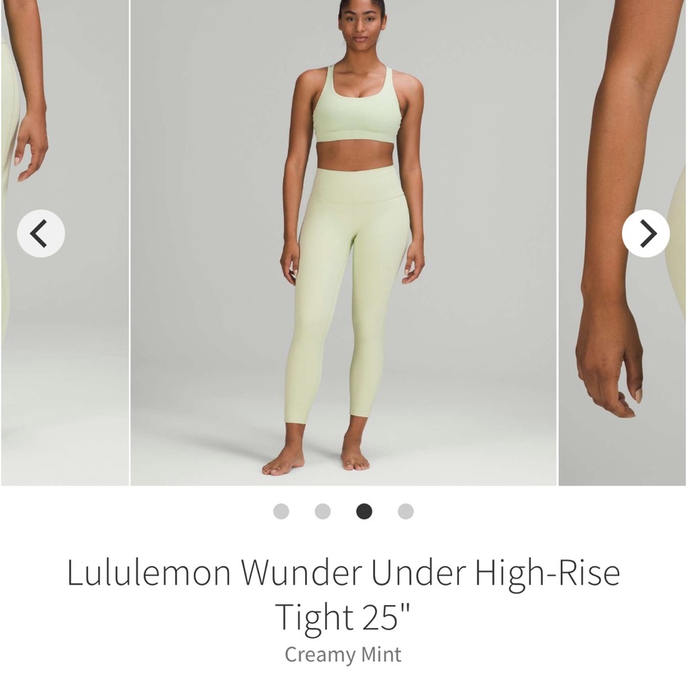 lululemon athletica Creamy Mint Green High-Rise Wunder Under tight 25” NWOT